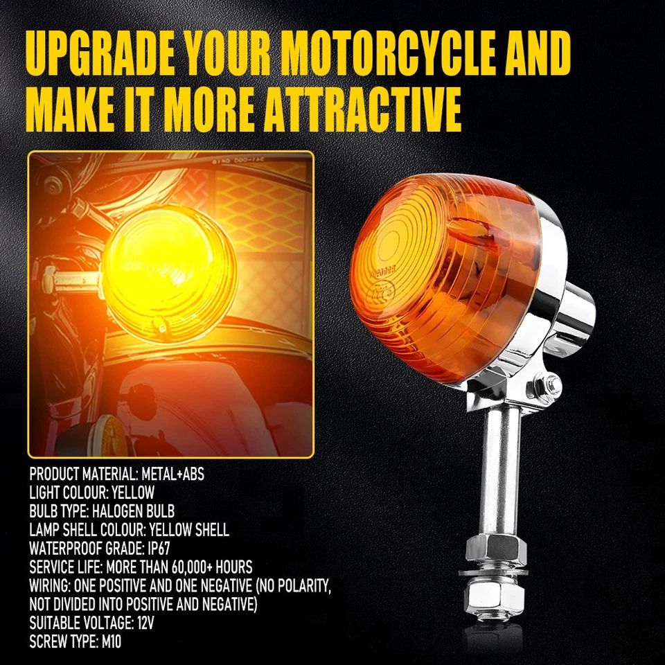 2 световых указателя поворота для мотоцикла Honda C70 CT70 CT90 XL100 CB350 CM400 CB450 - Изображение 3 из 4