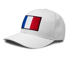 French Flag Hat for Men Women - France Snapback Trucker Baseball Cap (All White)