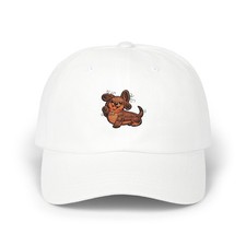Tiny Smiling Dachshund Cap  Dad Hat, Embroidered Puppy Design