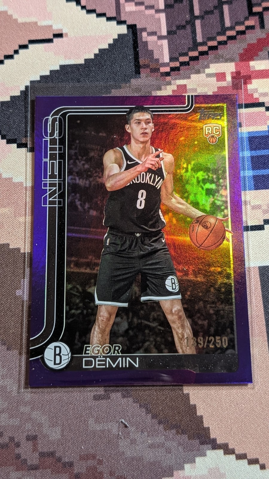 2025-26 Topps Flagship Basketball Egor Demin #208 RC Purple Rainbow /250