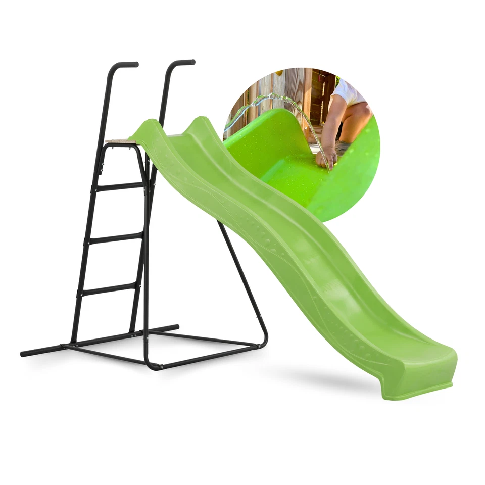 SPIELTURMKING Rutsche mit Leiter 2,30 m freihstehend Wasserrutsche Gartenrutsche