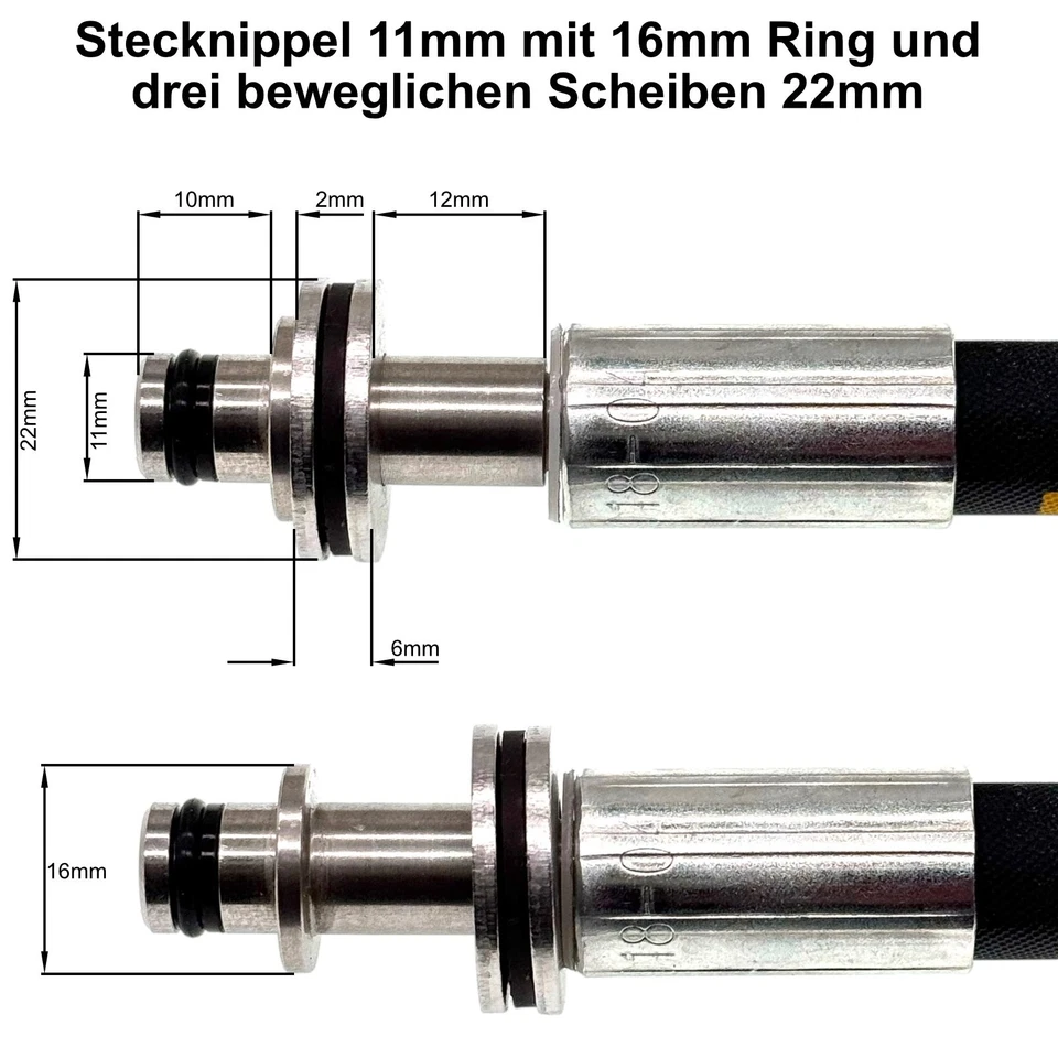 Tuyau à Haute Pression pour Kärcher HD 5/12 C Bis Année 2016 M22 IG 11mm AVS - Photo 4/4