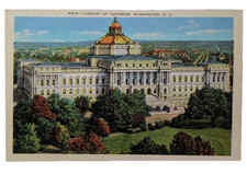 Library of Congress ~ Washington D.C ~ Vintage Linen Postcard