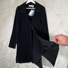 NWT Chico's Travelers 2 L Black Pilar Long Sleeve Slinky Button Jacket Stretch
