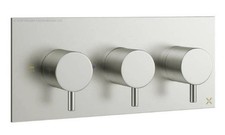 Crosswater MPRO Brushed St. Steel 3 Outlet 3 Handle Shower Valve PRO3001LBPV