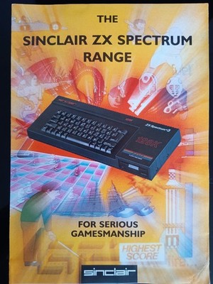 Sinclair ZX Spectrum Promo Broschüre Poster, Spec, Serious Gamesmanship 1988