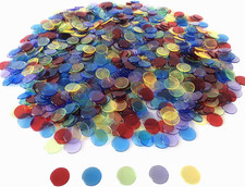 1000 Bingo Chips Markers Tokens - Plastic Discs Chip Counters for Bingo Game Set