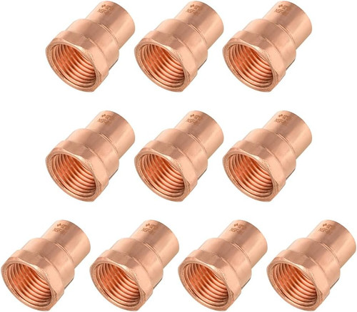 10Pcs 1/2-Inch Copper Sweat Female Adapter,C X FNPT(COPPER066-10)
