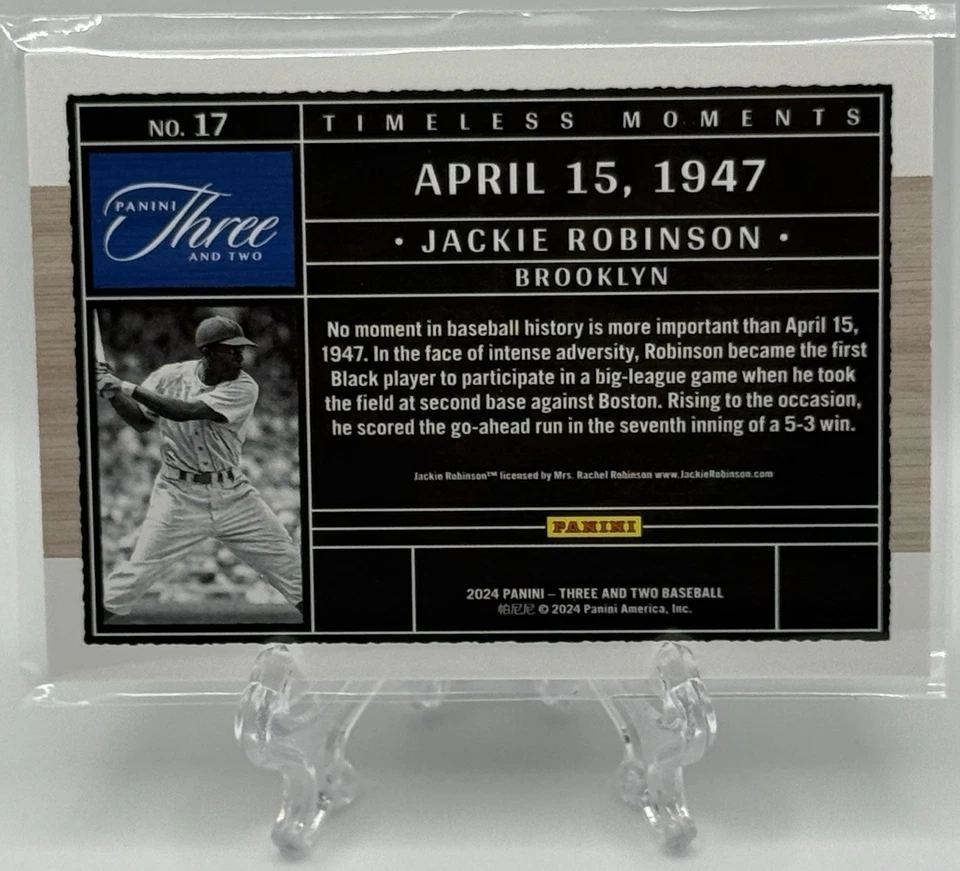 Jackie Robinson 2024 Panini Three & Two Timeless Moments Full Count /32! Dodgers - Image 3 of 3