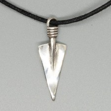 Arrow Spear Head Pendant 925 silver Tribal Archer Archery Larp Viking Biker Sml