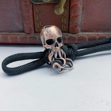 Skull headed Octopus Solid Brass Lanyard Bead EDC Knife Tool Paracord Beads