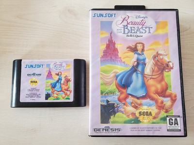 Disney's Beauty and the Beast: Belle's Quest (Sega Genesis, 1993) Case & Cart