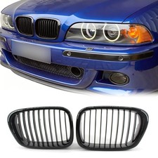 Glanz Schwarz Kühlergrill Frontgrill Gitter Einzelsteg Für BMW 5er E39 1995-2004