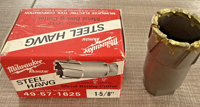 Milwaukee 1-5/8'' Threaded Steel Hawg Carbide Tip Boring Cutter 49-57-1625 NEW