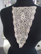 Antique handmade silk  lace dress front panel