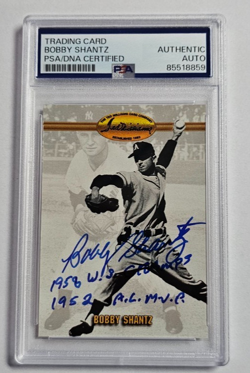 1993 Ted Williams Bobby Shantz Card Signed Dbl Inscribed PSA/DNA Authentic Auto