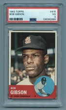 1963 BOB GIBSON PSA 3 VG HOF TOPPS ST. LOUIS CARDINALS CENTERED COLOR (#415) RZC