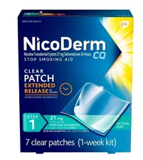 NicoDerm CQ 142050 7-Piece Step 1 Clear Nicotine Patch 