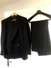 Marks And Spencer’s Double Breasted Navy Suit 40 Chest 36 Waist Pure New Wool