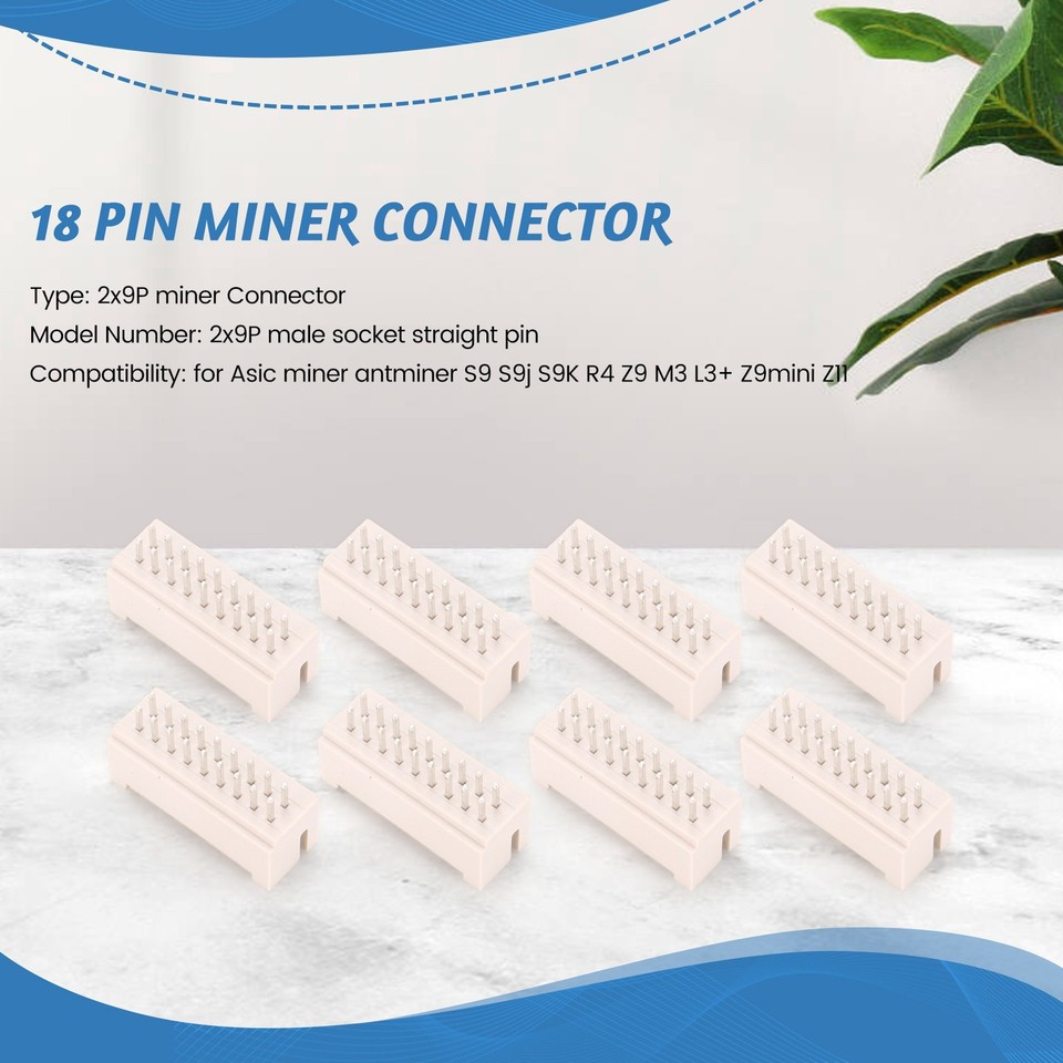 25Pcs Miner Connector 2X9P Male Socket Straight Pin for Asic Miner ...