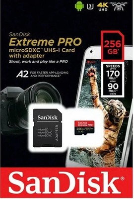 SANDISK256GB EXTREME Pro Micro SD MICROSDXC Class10 V30 A2 UHS-I U3 Memory Card