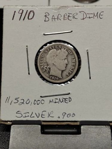 1910 BARBER DIME