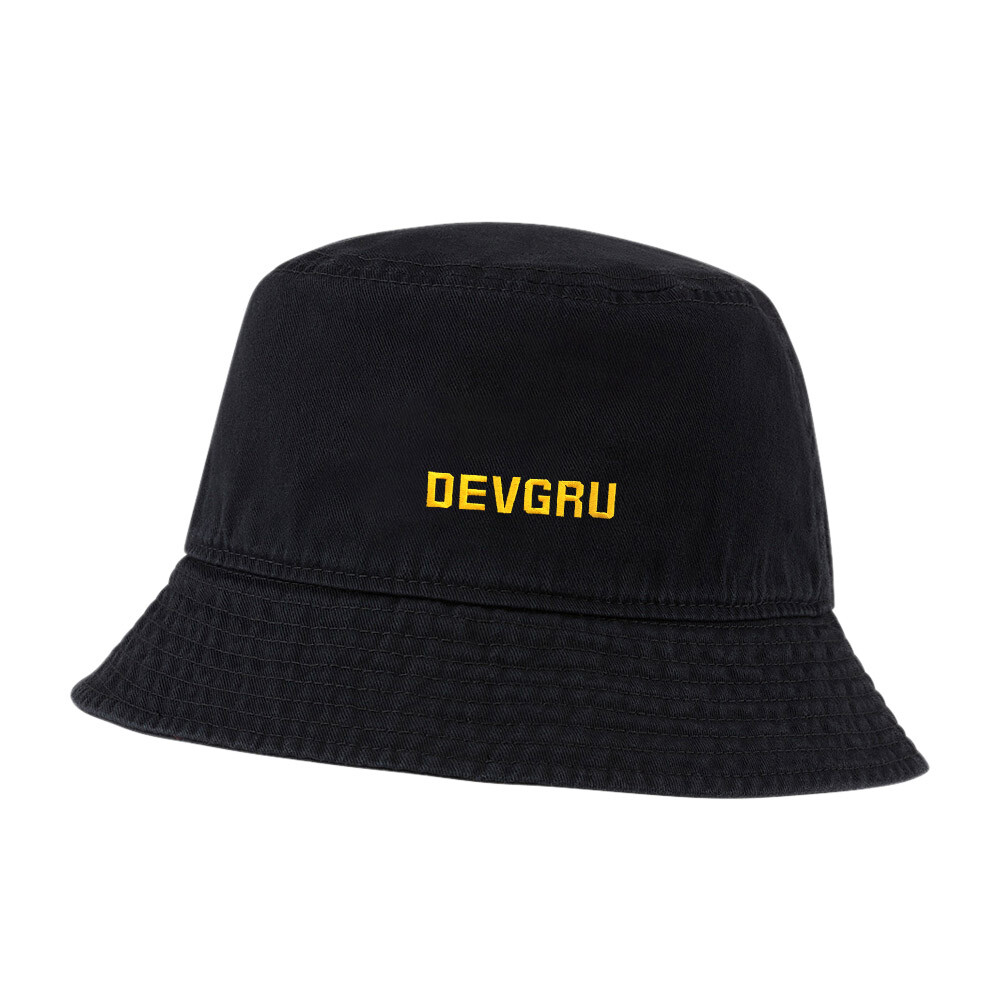 DEVGRU Embroidered Washed Cotton Unisex Bucket Hat for Men and Women