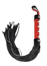 Real Genuine Flogger 22 Falls Red and Black, Perfect to Spice Up Your Sex Party!