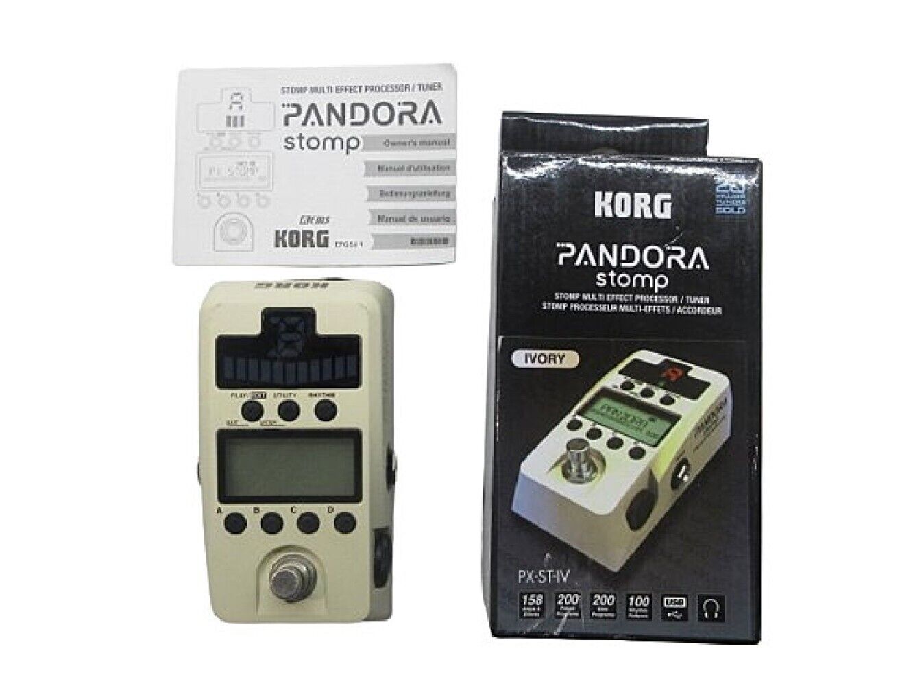 KORG PX-ST Pandora Stomp ivory Guitar Multi Effect Pedal from