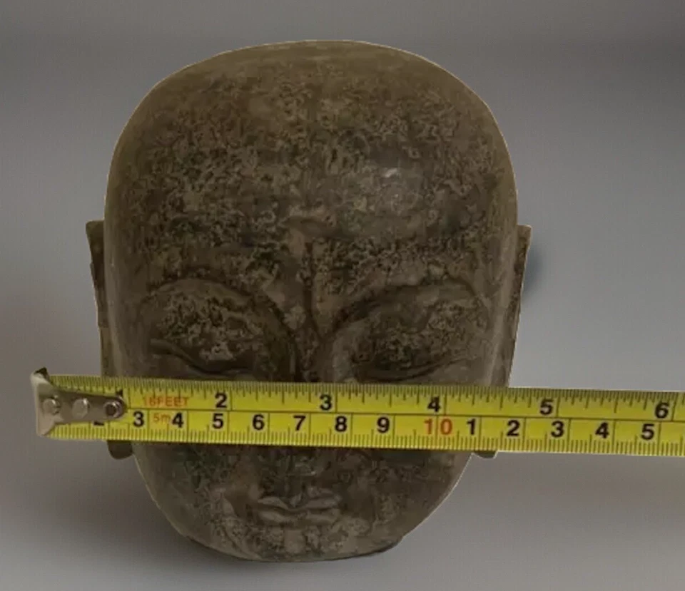 Antigua Cabeza de Buda de una Dinastía Canción China Lohan Yuan Piedra Tallada Sólida RARA Foto 4 de 4