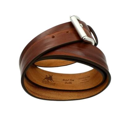 Cintura In Vero Cuoio Di Toro 4cm - Fibbia Nichel Free, Accorciabile, 5 Colori, Made In Italy - Foto 9