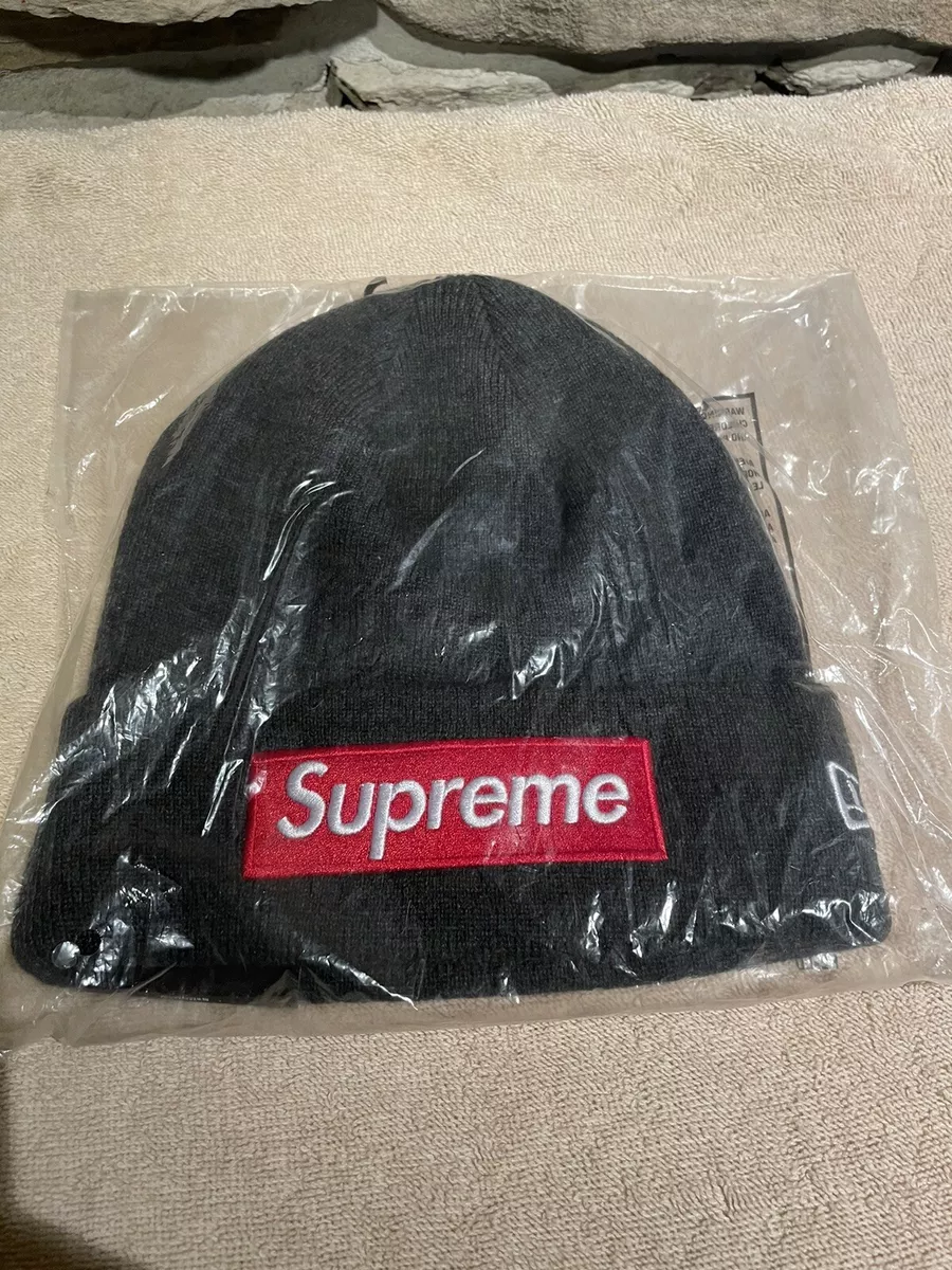 Supreme New Era Box Logo Beanie (FW21) Charcoal | eBay