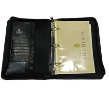 Vintage Bill Blass Leather Zip Portfolio Organizer Planner