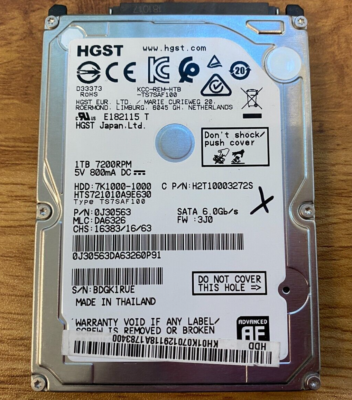 HGST 1TB 2.5