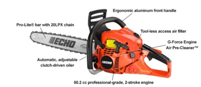 ECHO CHAIN SAW REAR HANDLE 50.2CC 20' B/C PERFORMANCE MODEL CS