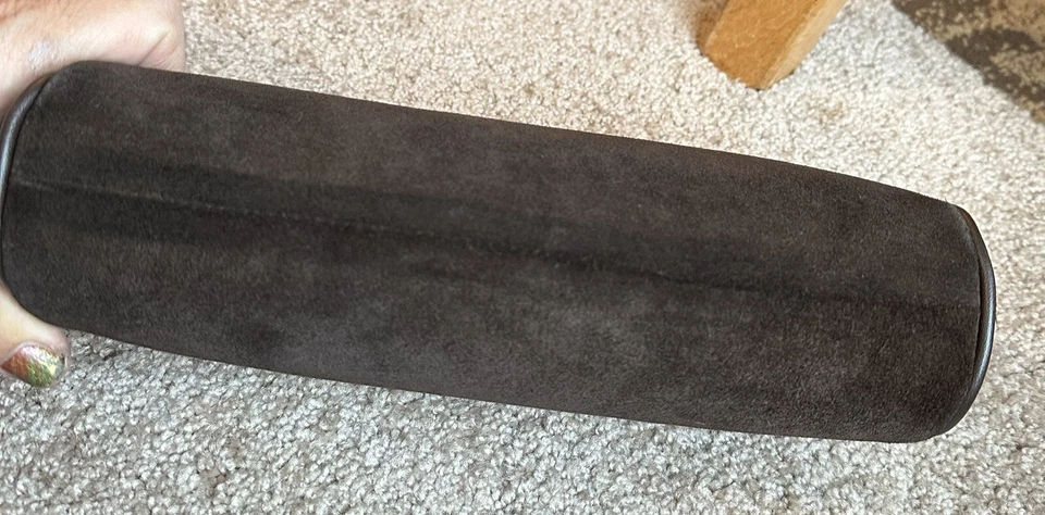 Bolso sin asas Ann Taylor LOFT Espresso marrón gamuza cuero marco de cierre vintage A++31 Foto 2 de 4