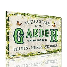 Tin Sign Welcome to My Garden Signs Decorative Outdoor 8x12inch Garden 2