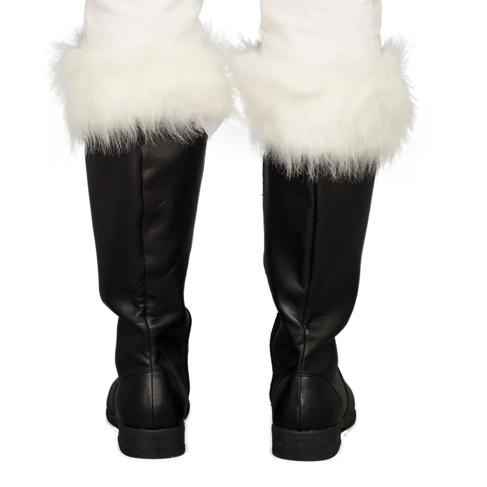 Adult Unisex Santa Claus Costume Black Boots Halloween Christmas Cosplay Shoes - Image 2 of 4