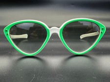 50s PARTY SUNGLASSES VINTAGE DIAMOND EYE GREEN FRAME GENUINE FRANCE