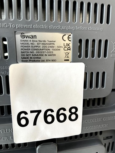 Swan ST14620GRYN 4 Slice Nordic Toaster - Slate Grey - Picture 5 of 5