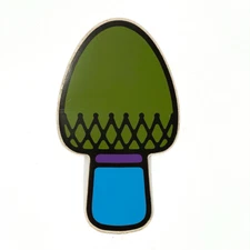 VTG 1968 Rickie Tickie Retro Mushroom Vinyl Decal Sticker - Green Blue