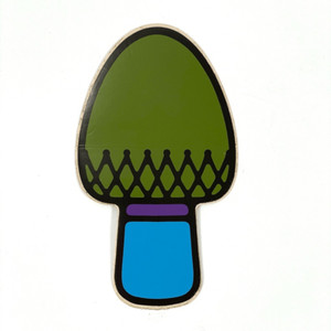 VTG 1968 Rickie Tickie Retro Mushroom Vinyl Decal Sticker - Green Blue