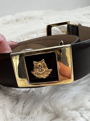 Code Azure Brown Leather Belt Made in Italy Size 36  display picture 1