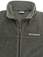Mens Size M Gray Fleece Long Sleeve Front Full Zip 2 Zipped Pockets