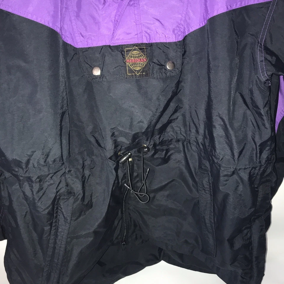 Chaqueta Meridian Unisex Talla Grande Negra Púrpura Años 90 Foto 4 de 4