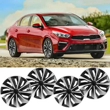 Set of 4 15" Wheel Covers Full Rim Snap On Hub Caps Replacement For Kia Forte