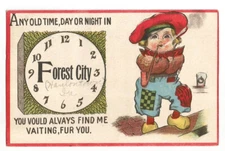 Forest City Postcard Greeting Dutch Boy Smoking Pipe c1910 HANLONTOWN IA
