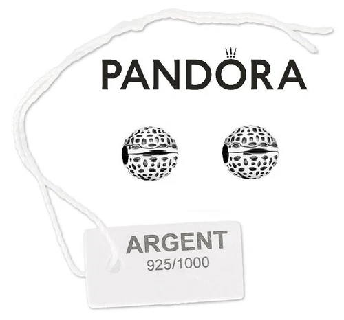 Lot Of 2 Authentic Pandora Signature 925/1000 Silver Clip Charms