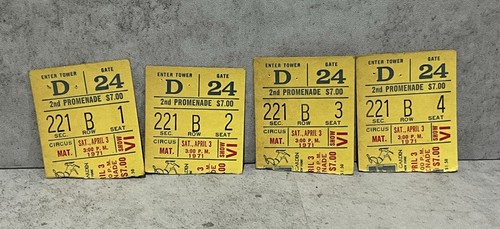 1971 Ringling Brothers Barnum & Bailey Circus 4 Ticket Stubs MSG New York - Bild 1 von 2