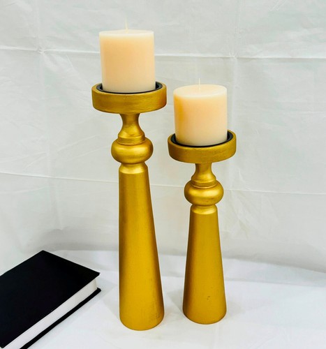 Wooden Candle Stand, Set of 2, Mango Wood Candle holders for Home Décor - Picture 3 of 10